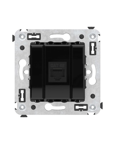 Розетка RJ-45 в стену, кат.5E, Avanti, одинарная, черный квадрат (4402663). Розетка компьютерная. ДКС в Норильске