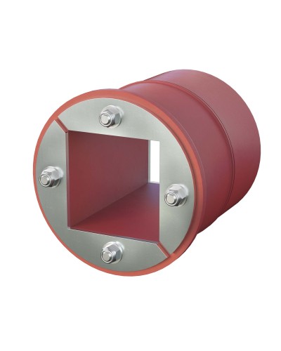 Проходка круглая, нержавеющая, D150х70 мм с проемом 90х90 мм (DXF3125): Проходка круглая, нержавеющая, с проёмом в Норильске