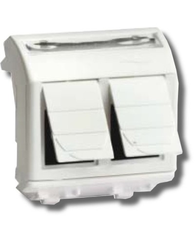 Розетка RJ-45 Brava 2 модуля белая (76459B): Розетка компьютерная с двумя разъёмами в Норильске