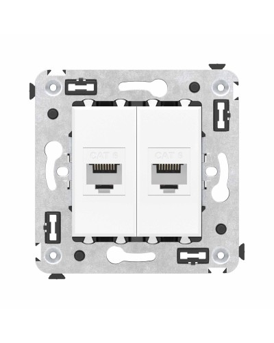 Розетка RJ-45 в стену, кат.6E, Avanti, двойная, белое облако (4400694). Розетка компьютерная. ДКС в Норильске
