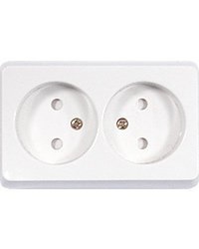 Розетка двойная открытой установки без з/к, бежевый, LK Standard (813601). Розетка без заземляющих контактов с защитными шторками. Экопласт в Норильске