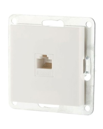 Розетка RJ-45 кат.5е с накладкой, белый LK80 (846104-1). Розетка компьютерная. Экопласт в Норильске