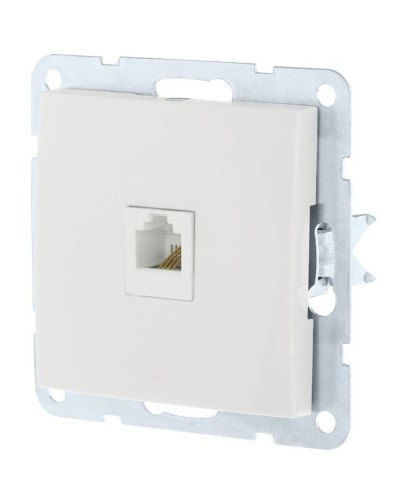 Розетка RJ-45 кат. 5е с накладкой, белый LK60 (866104-1). Розетка компьютерная. Экопласт в Норильске