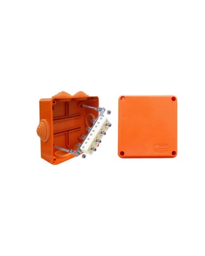 Коробка JBS100 100х100х55, 6 вых., 3P (1,5…10мм²) (43307HF): Коробка монтажная, огнестойкая, без галогена в Норильске
