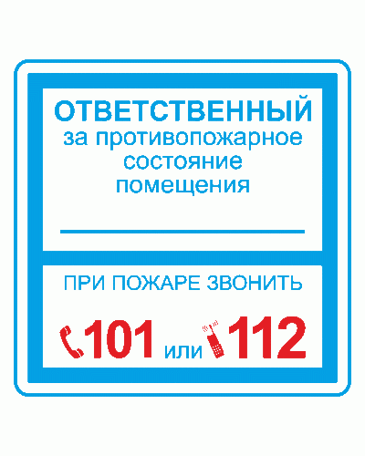 Плёнка (В 02) ответственный за противопожарное состояние (200х200). Пленка. Прочие российские в Норильске