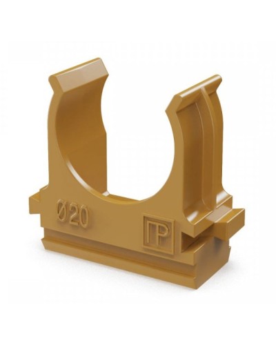 Крепёж-клипса для труб АБС-пластик бук D20 (100 шт) (PR13.0046). Крепление для труб ПВХ. Промрукав в Норильске