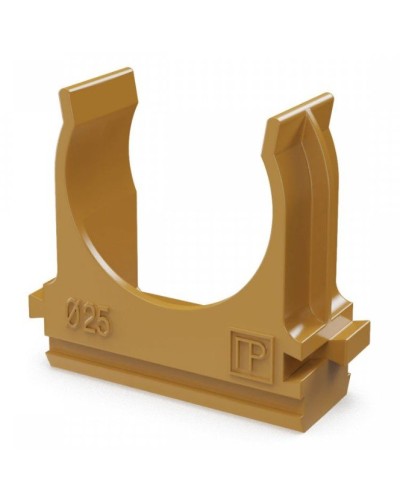 Крепёж-клипса для труб АБС-пластик бук D25 (100 шт) (PR13.0047). Крепление для труб ПВХ. Промрукав в Норильске