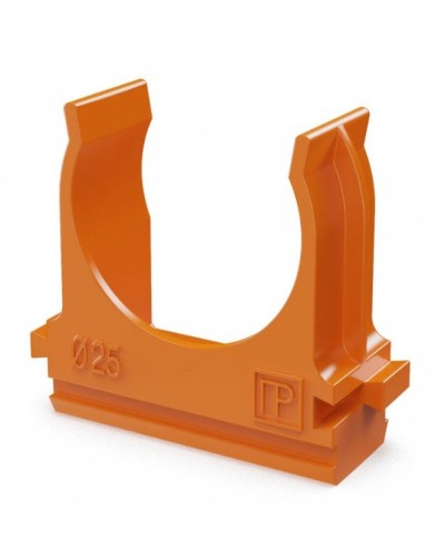 Крепёж-клипса для труб АБС-пластик оранжевая D25 (100 шт) (PR13.0065). Крепление для труб ПВХ. Промрукав в Норильске