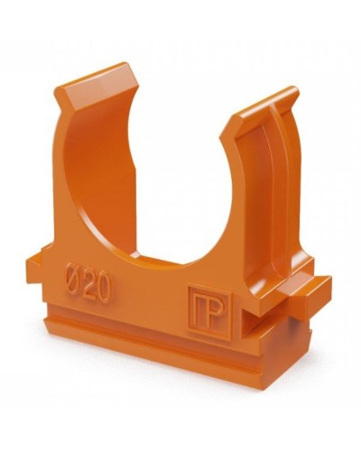 Крепёж-клипса для труб АБС-пластик оранжевая D20 (100 шт) (PR13.0064). Крепление для труб ПВХ. Промрукав в Норильске